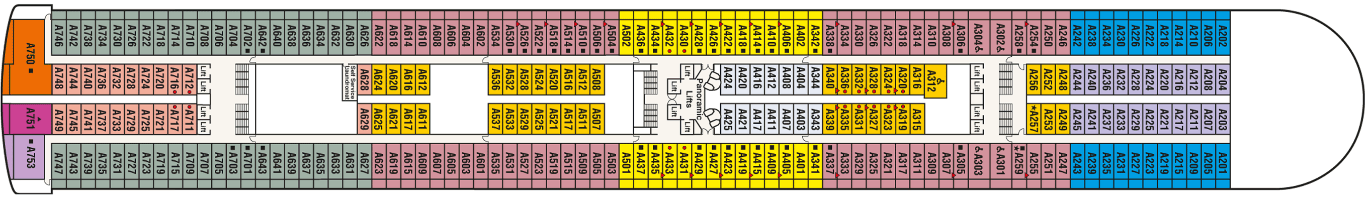 Deckplan Deck 12 - Aloha – Caribbean Princess