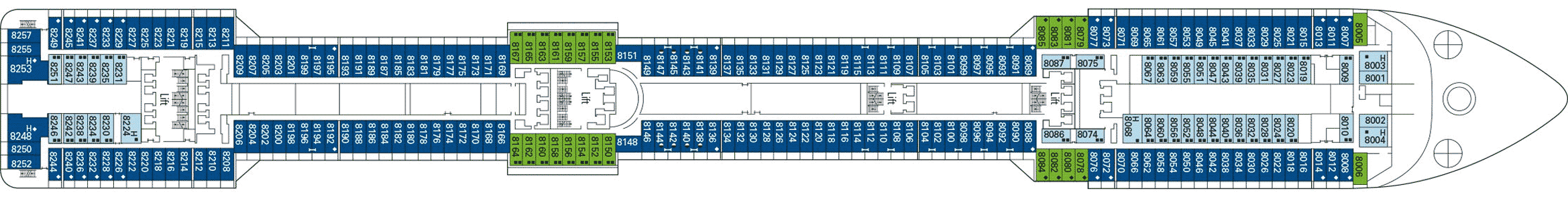 Deckplan Deck 8 - Favola – MSC Fantasia