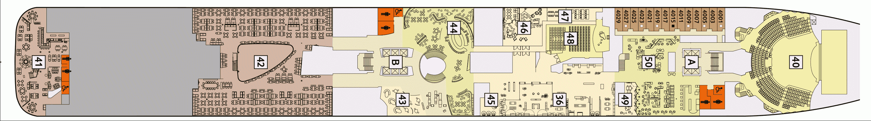 Deckplan Deck 4 - Seestern – Mein Schiff 1