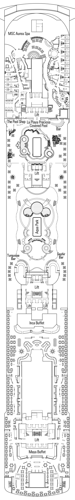 Deckplan Deck 14 - Smeraldo – MSC Preziosa