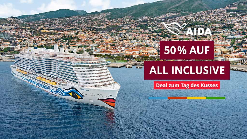 AIDA - Tag des Kusses - Kanaren - 50% Reduzierung auf das ALL IN Getränkepaket