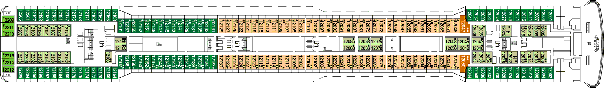 Deckplan Deck 12 - Portovenere – MSC Magnifica