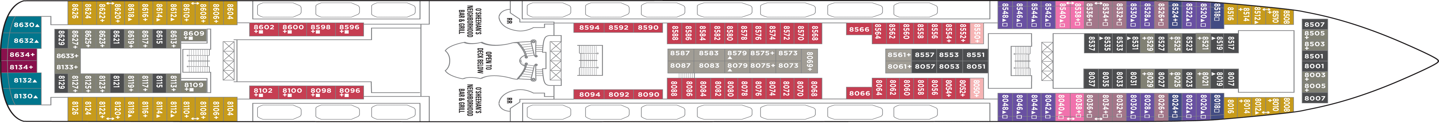 Deckplan Deck 08 – Norwegian Jade