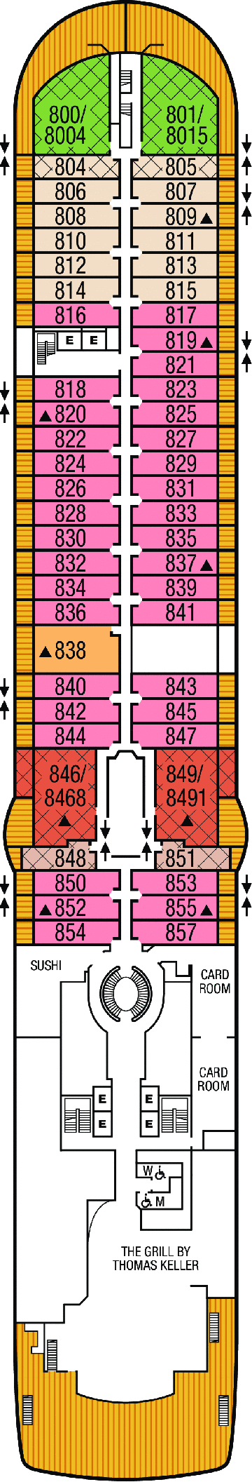 Deckplan Deck 8 – Seabourn Ovation