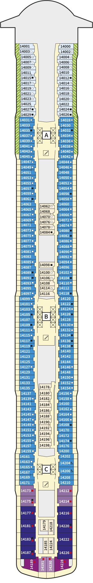 Deckplan Deck 14 – Mein Schiff Flow