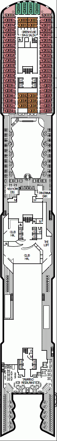 Deckplan Deck 10 Panorama Deck  – Koningsdam