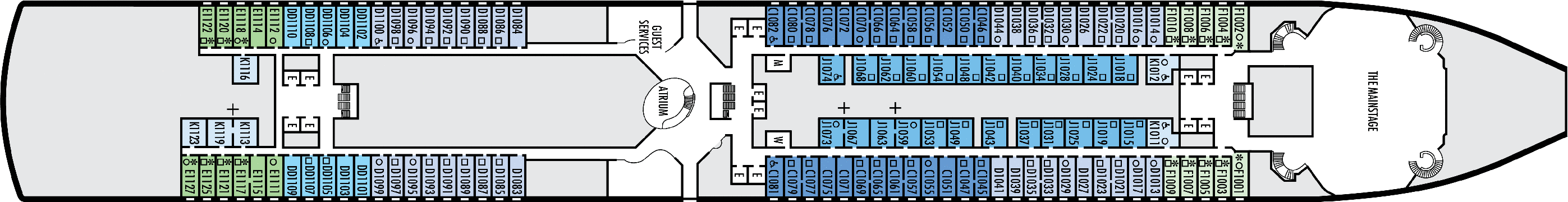 Deckplan Deck 1 - Main Deck – Zuiderdam
