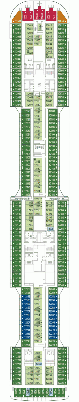 Deckplan Deck 12 - Grand Canyon – MSC Meraviglia