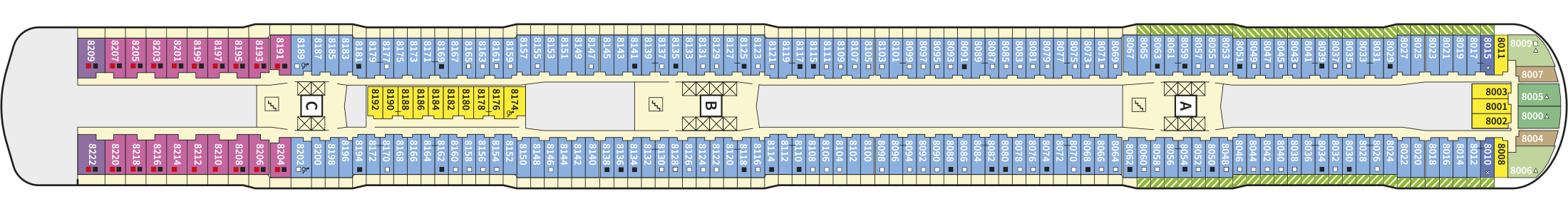 Deckplan Deck 8 – Mein Schiff Flow