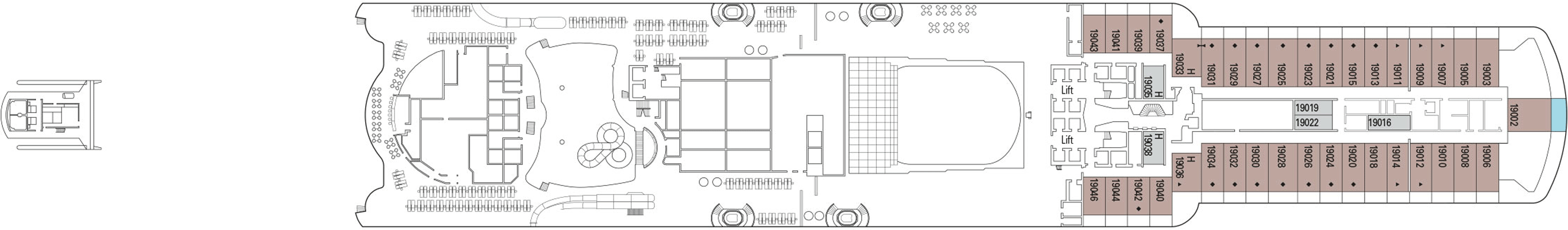 Deckplan Deck 19 – MSC Seashore