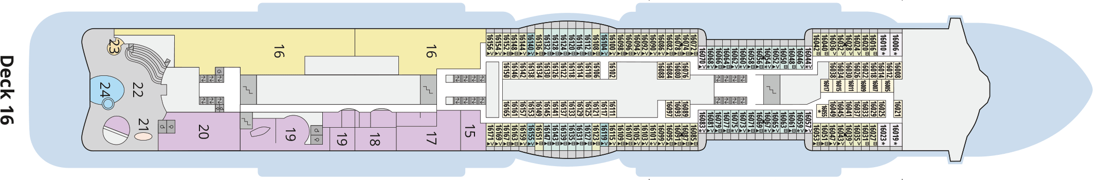 Deckplan Deck 16 – AIDAcosma