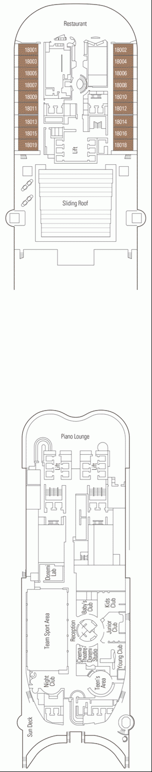 Deckplan Deck 18 - Piramids – MSC Meraviglia