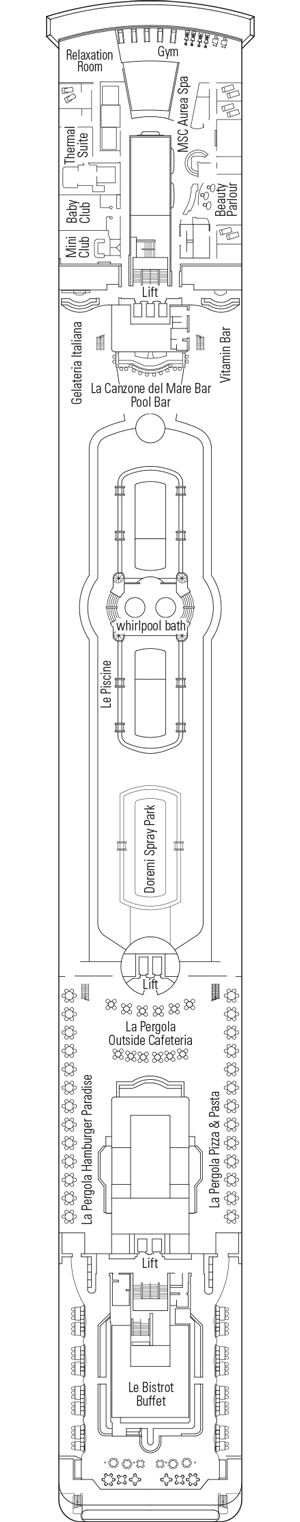 Deckplan Deck 11 - Vivaldi – MSC Lirica