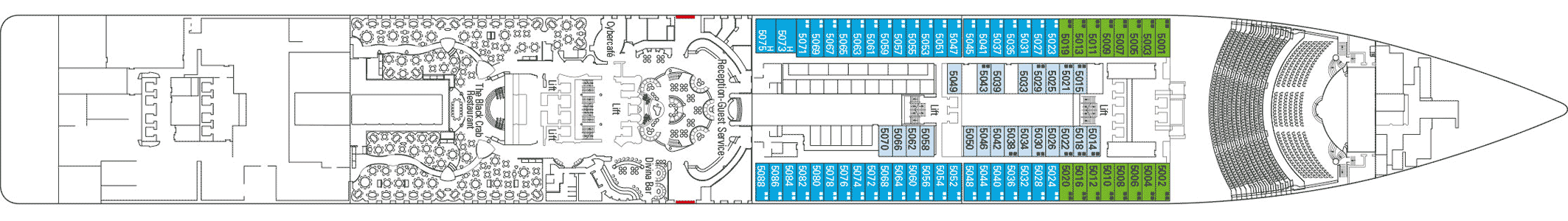 Deckplan Deck 5 Saturno – MSC Divina