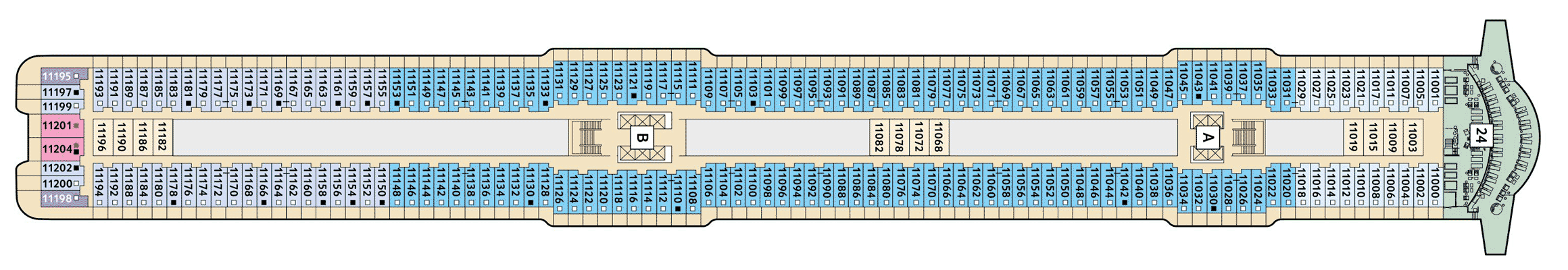 Deckplan Deck 11 - Krabbe – Mein Schiff 1