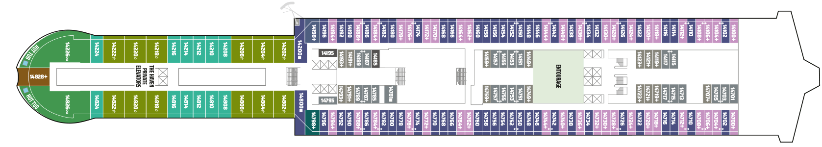 Deckplan Deck 14 – Norwegian Aqua