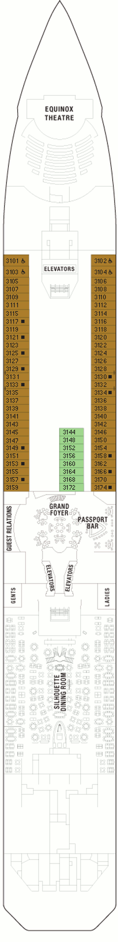 Deckplan Plaza Deck – Celebrity Equinox  
