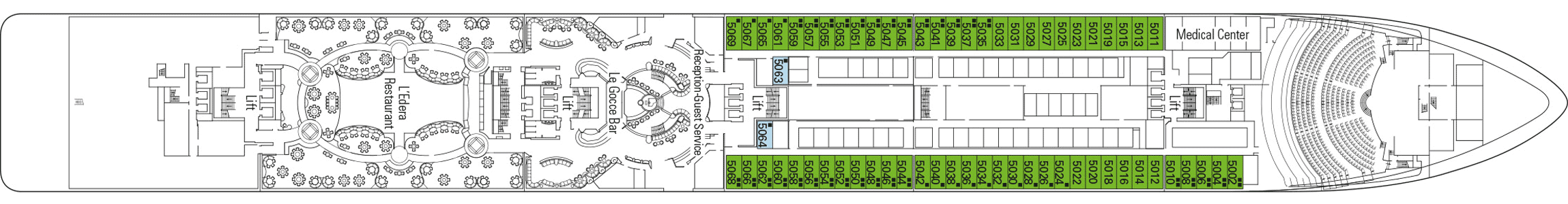 Deckplan Deck 5 - Sorrento – MSC Magnifica