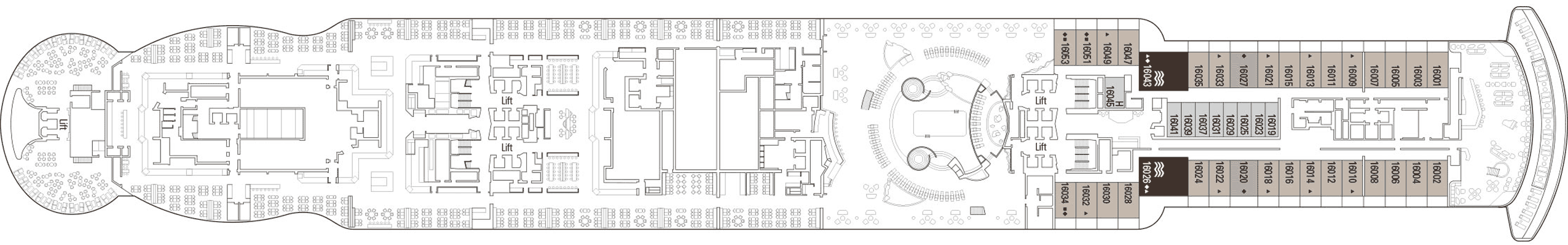 Deckplan Deck 16 – MSC Seashore