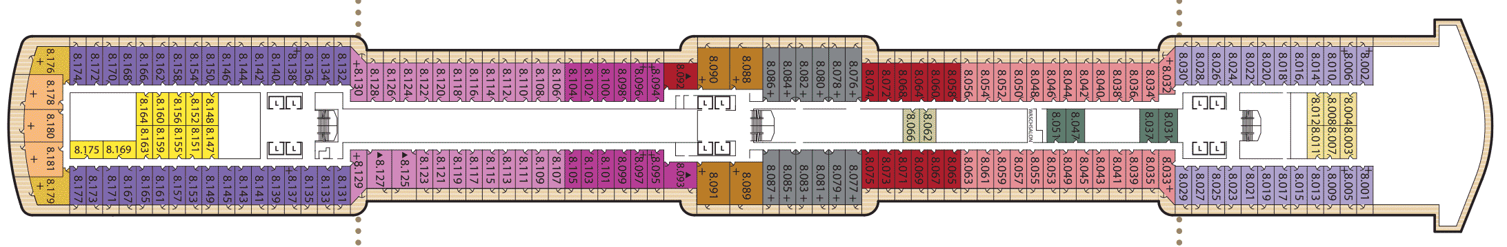 Deckplan Deck 8 – Queen Elizabeth