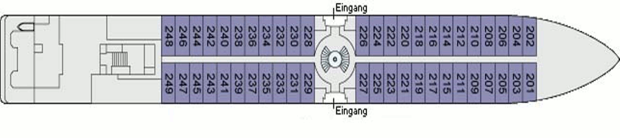 Deckplan Deck 2 – A-Rosa Mia