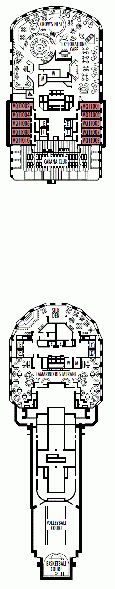 Deckplan Deck 11 - Observation Deck – Nieuw Amsterdam