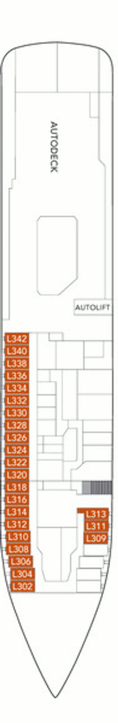 Deckplan Deck 1 – Midnatsol