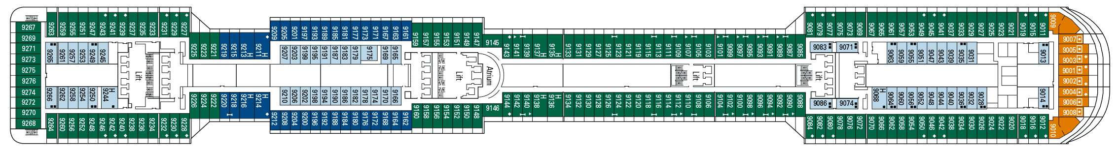 Deckplan Deck 9 - Agata – MSC Preziosa