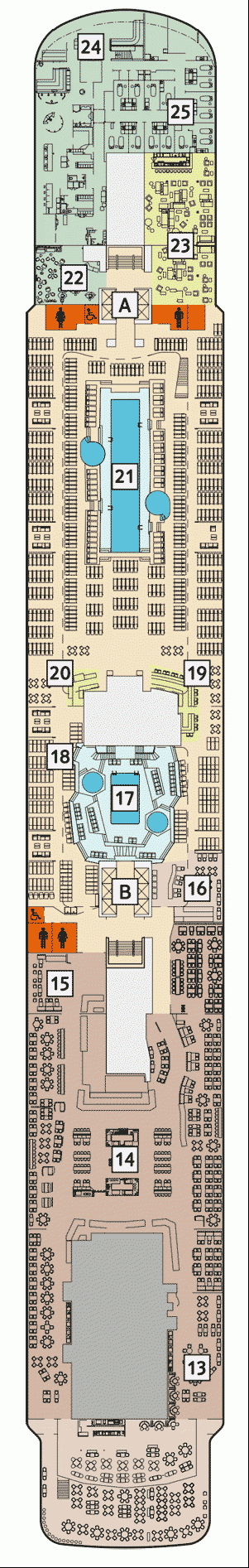 Deckplan Deck 12 - Aqua – Mein Schiff 1