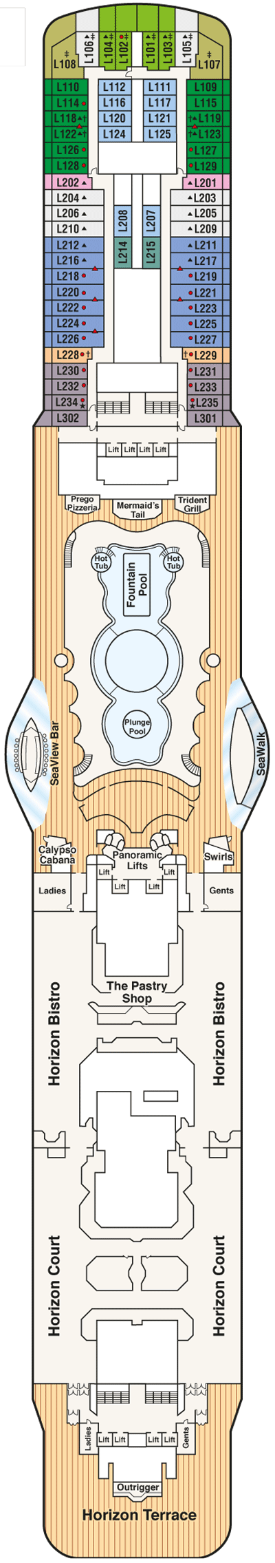 Deckplan Deck 16 Lido – Royal Princess