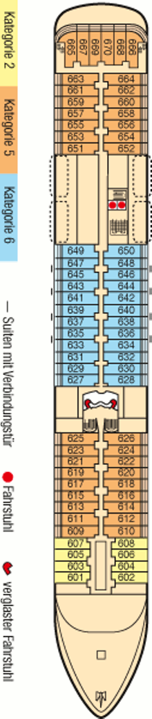 Deckplan Atlantik Deck – MS Europa