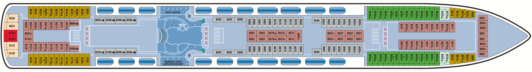 Deckplan Deck 08 – Norwegian Pearl