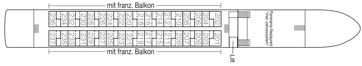 Deckplan Saturndeck – Andrea