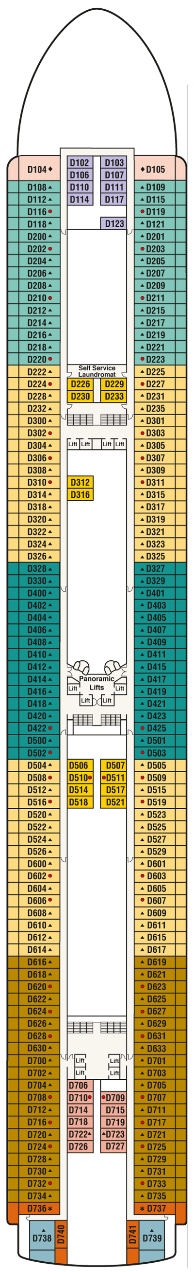 Deckplan Deck 9 Dolphin – Sapphire Princess