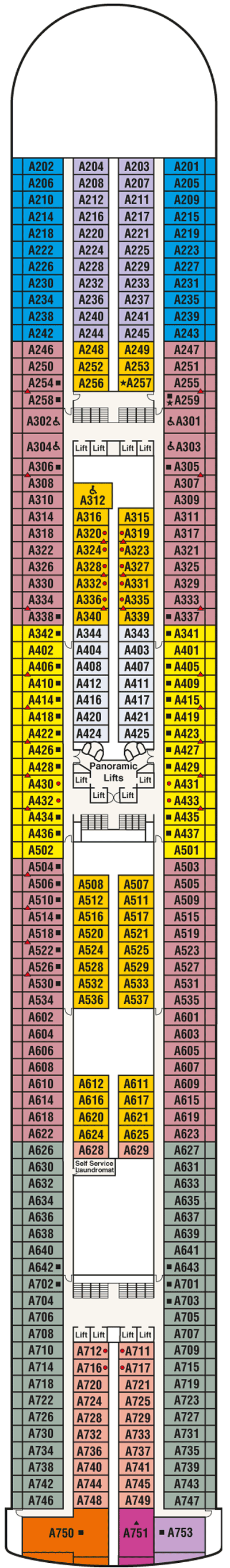 Deckplan Deck 12 - Aloha – Caribbean Princess