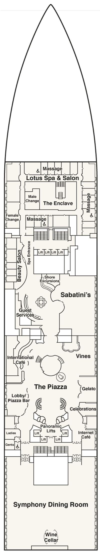 Deckplan Deck 5 Plaza – Royal Princess