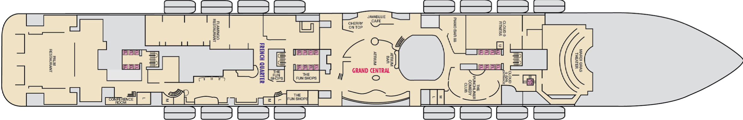 Deckplan Deck 6 – Mardi Gras
