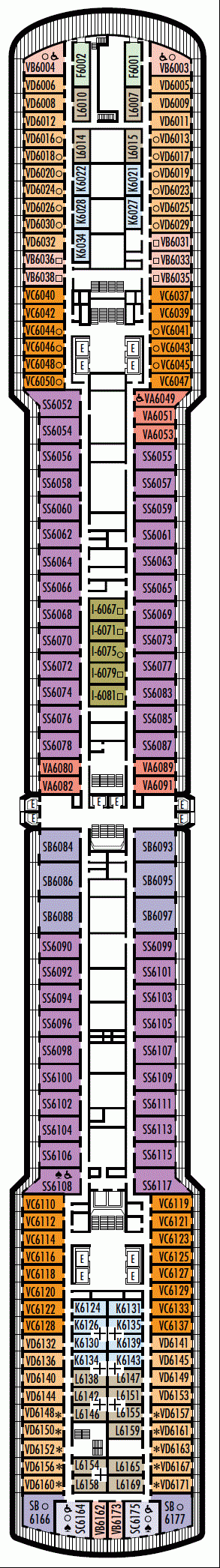 Deckplan Deck 6 - Upper Verandah Deck – Westerdam