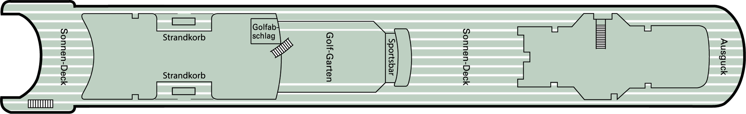 Deckplan Sonnendeck – Amadea
