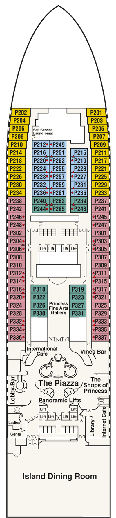 Deckplan Deck 5 - Plaza – Caribbean Princess