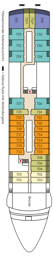 Deckplan Deck 7 – HANSEATIC inspiration