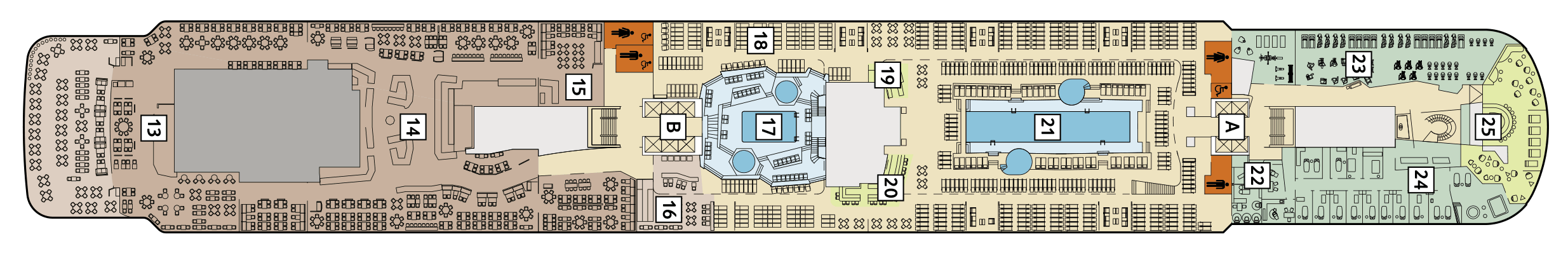 Deckplan Deck 12 Aqua – Mein Schiff 6