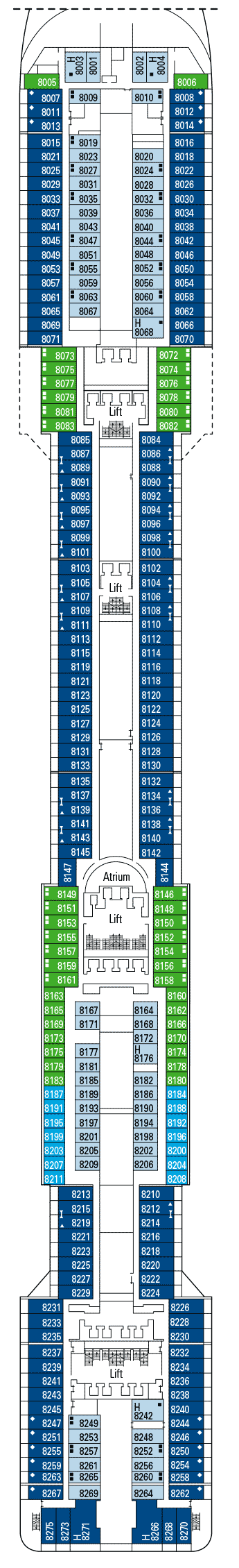 Deckplan Deck 8 - Onice – MSC Preziosa