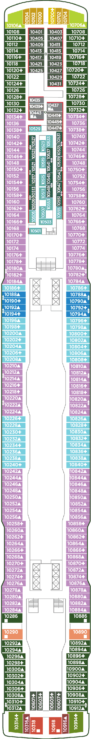 Deckplan Deck 10 – Norwegian Bliss