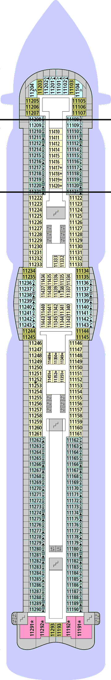 Deckplan Deck 11 – AIDAprima