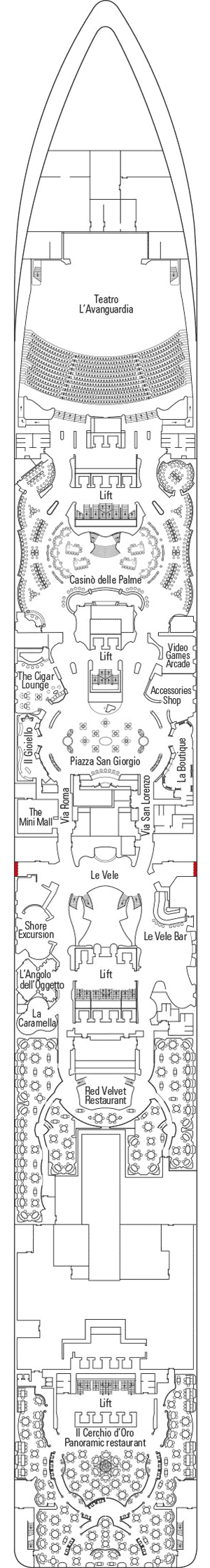 Deckplan Deck 6 - Magnifico – MSC Fantasia