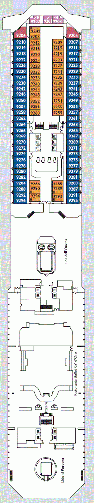 Deckplan Deck 9 Villa Borghese – Costa Favolosa