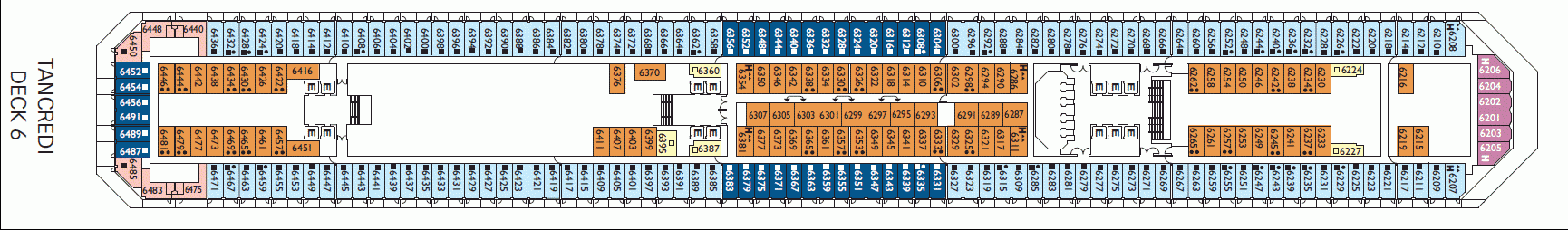 Deckplan Tancredi Deck – Costa Fascinosa