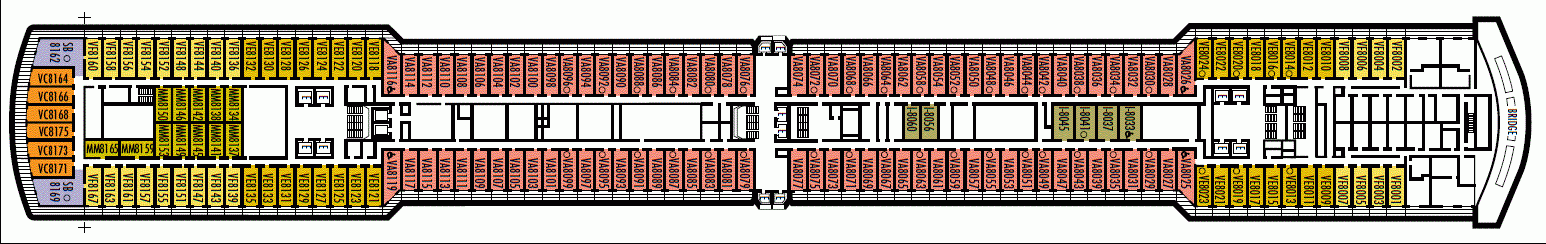 Deckplan Deck 8 - Navigation Deck – Nieuw Amsterdam