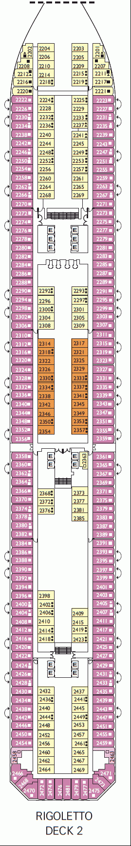Deckplan Rigoletto Deck – Costa Fascinosa